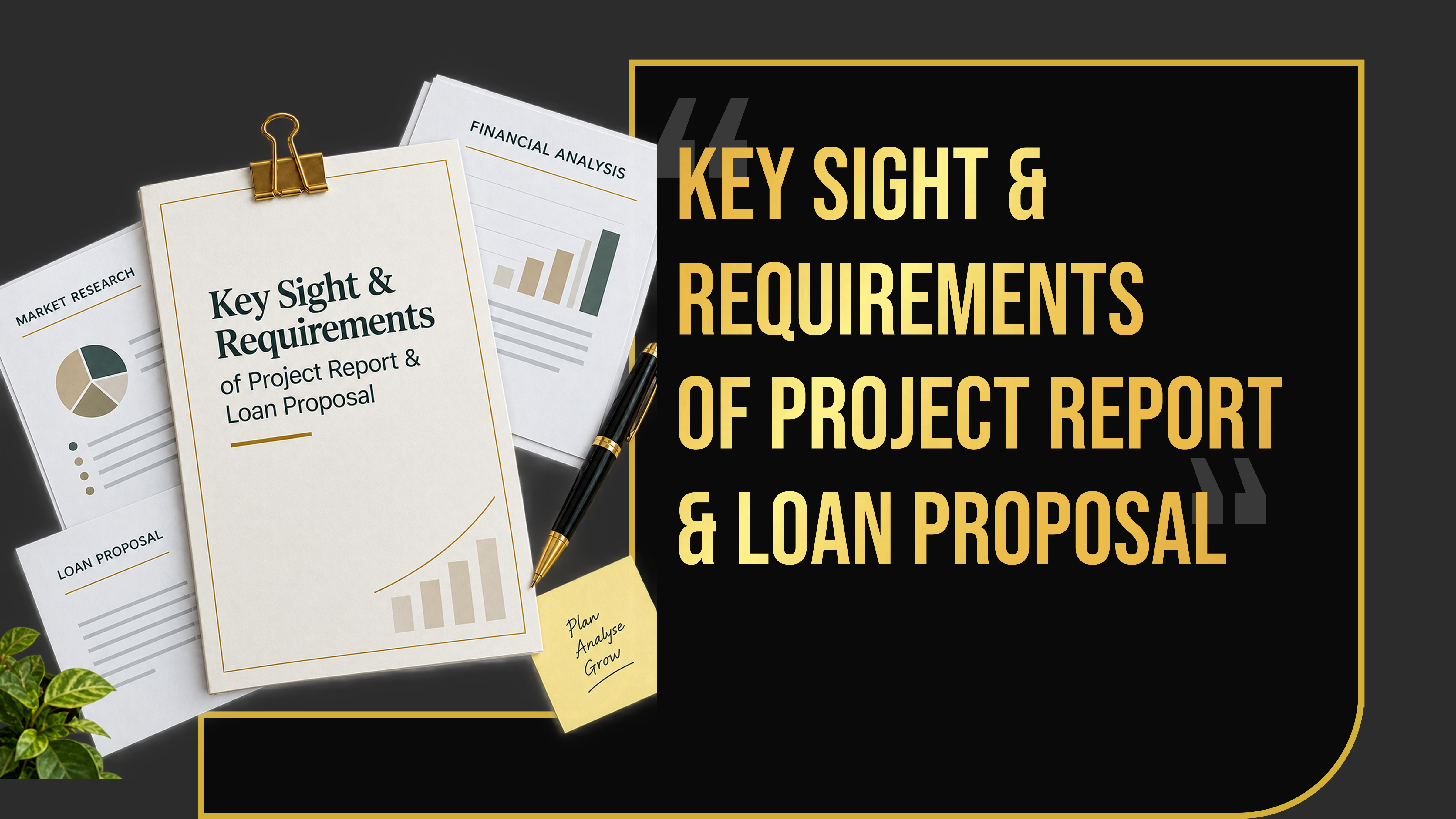 Key sight and requirements of Project Report and Loan Proposal