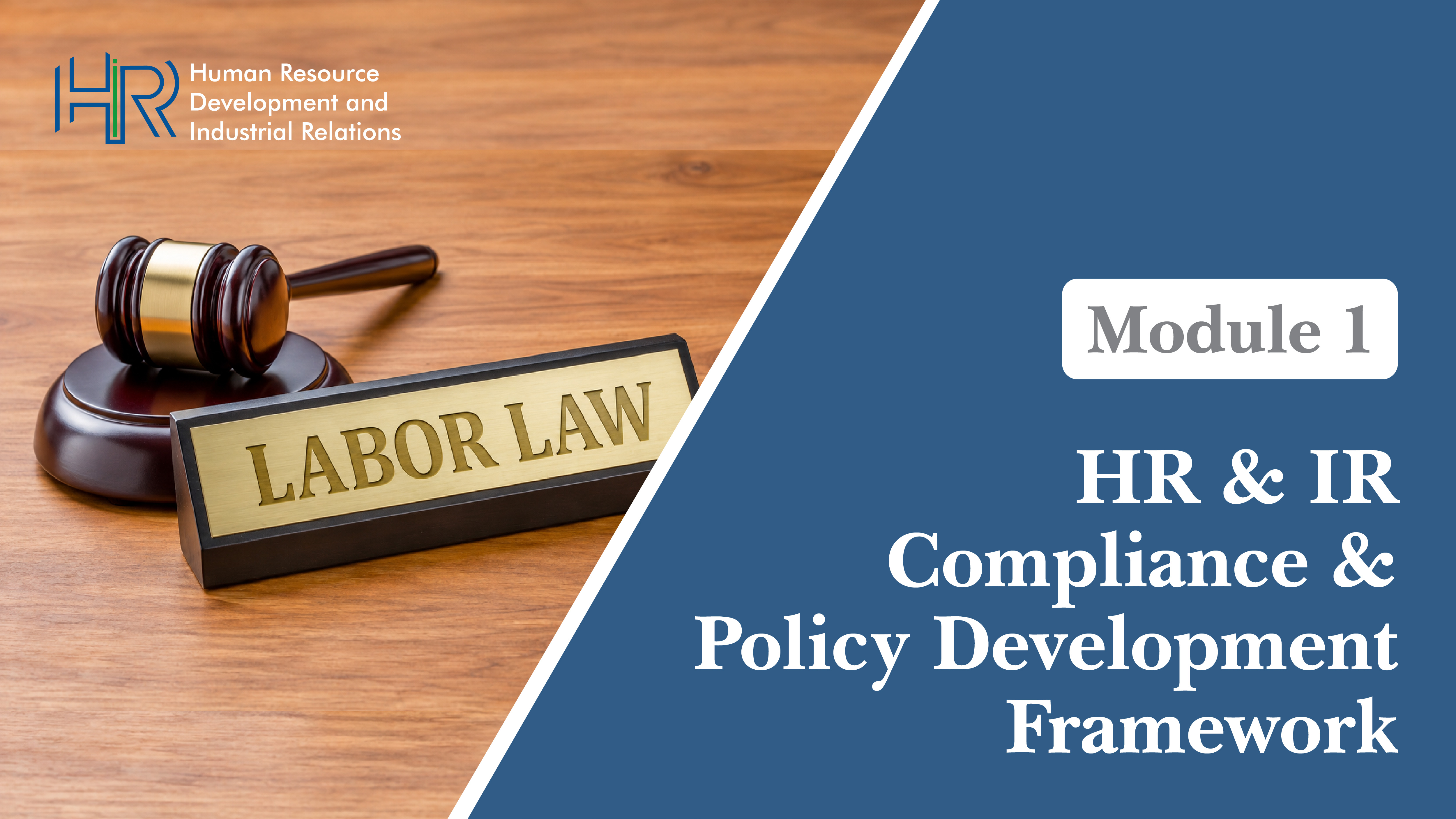 HRD & IR Module 1: HR & IR Compliance & Policy Development Framework